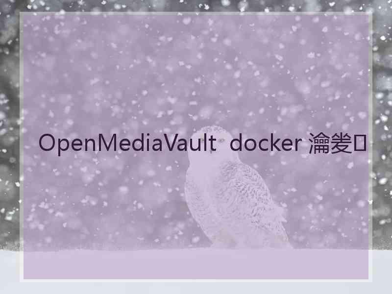 OpenMediaVault  docker 瀹夎